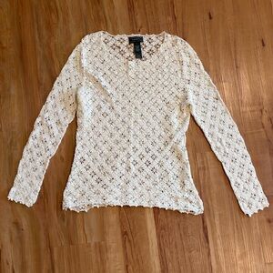 Vintage Ralph Lauren Cream Exclusive Hand Knit Collection Top